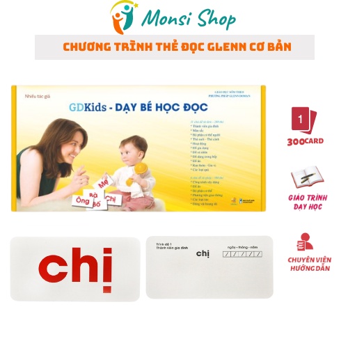 Flashcard - Thẻ Học Thông Minh Glenn Doman Dạy Bé Học Đọc Chương trình Cơ Bản (Hộp 100 thẻ)
