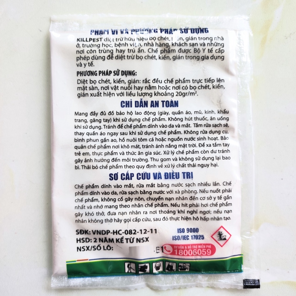 Bột Rắc Diệt Kiến KillPest gói 50gr, Phấn trừ Kiến, Bọ Chét, Gián...