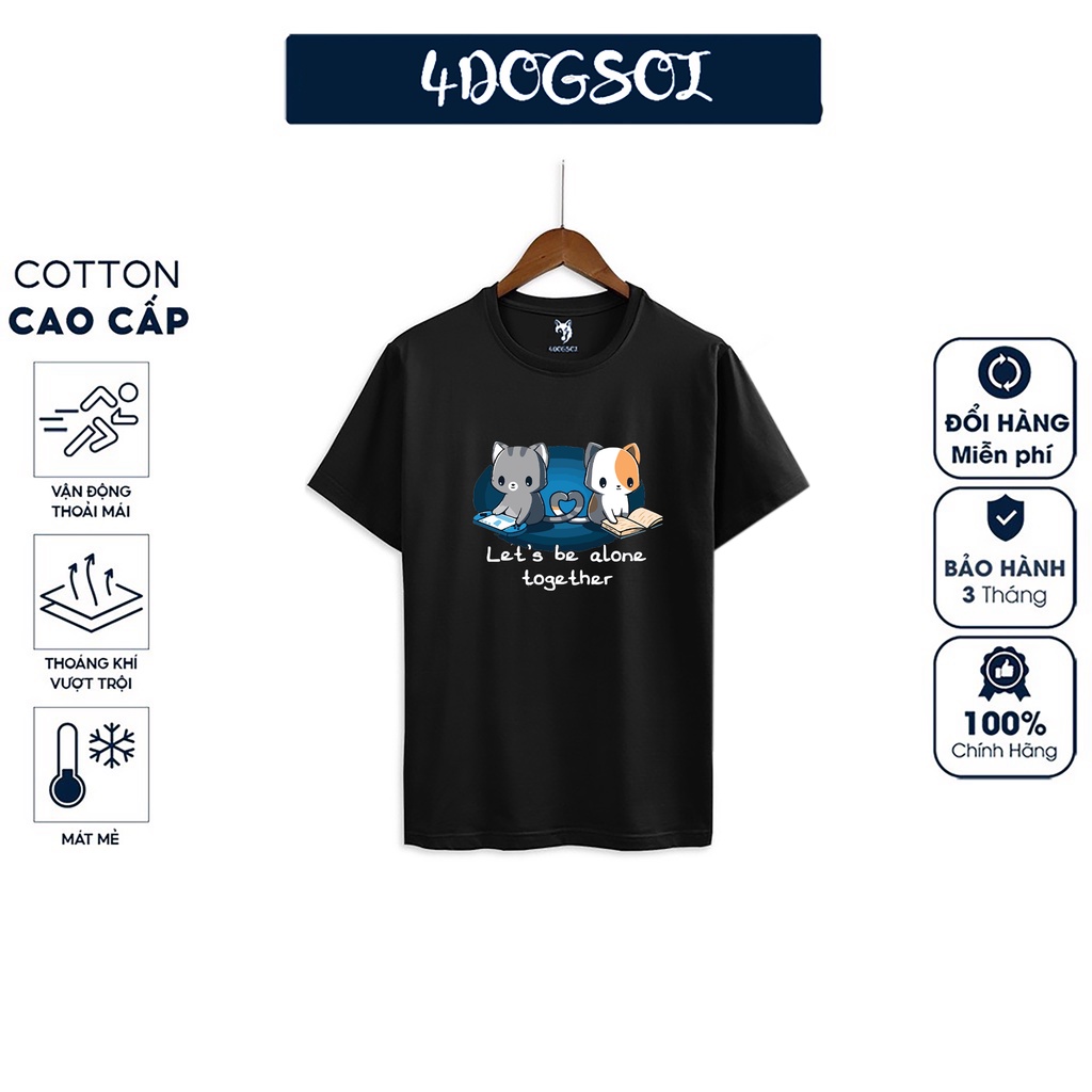 Áo Thun Nam Nữ In Hình Mèo Cat Love Form Vừa Chất Cotton Lụa Cao Cấp Mềm Mát 4𝓓𝓞𝓖𝓢𝓞𝓘 S15 .1