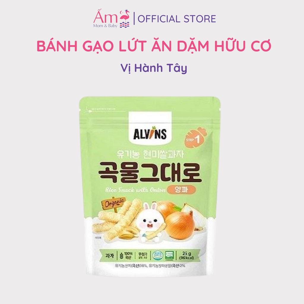 Bánh Gạo Lứt Ăn Dặm Hữu Cơ Cho Bé Alvins Ấm Baby 25g Nhiều Vị Hấp Dẫn Ấm Gift Decor