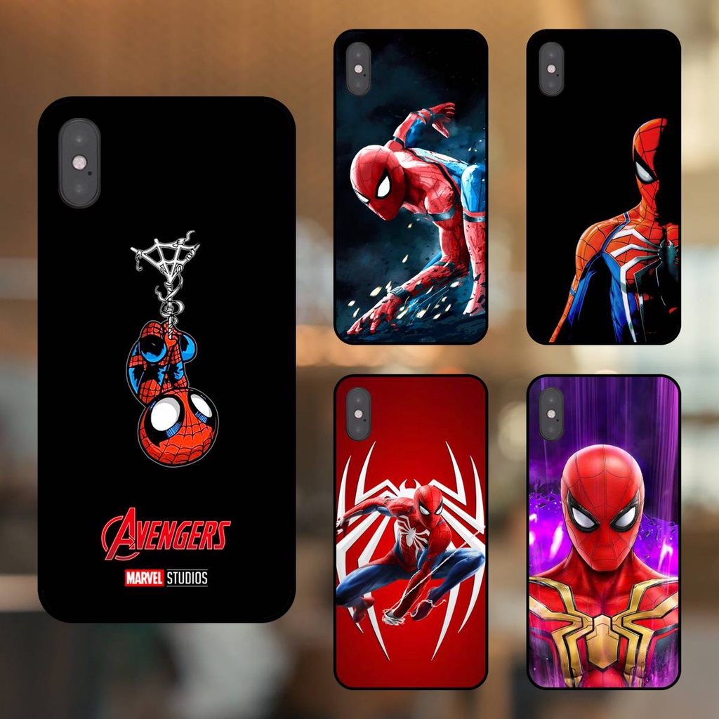 Ốp lưng điện thoại iPhone X, Xs viền đen Spider Man Người Nhện Marvel Avengers