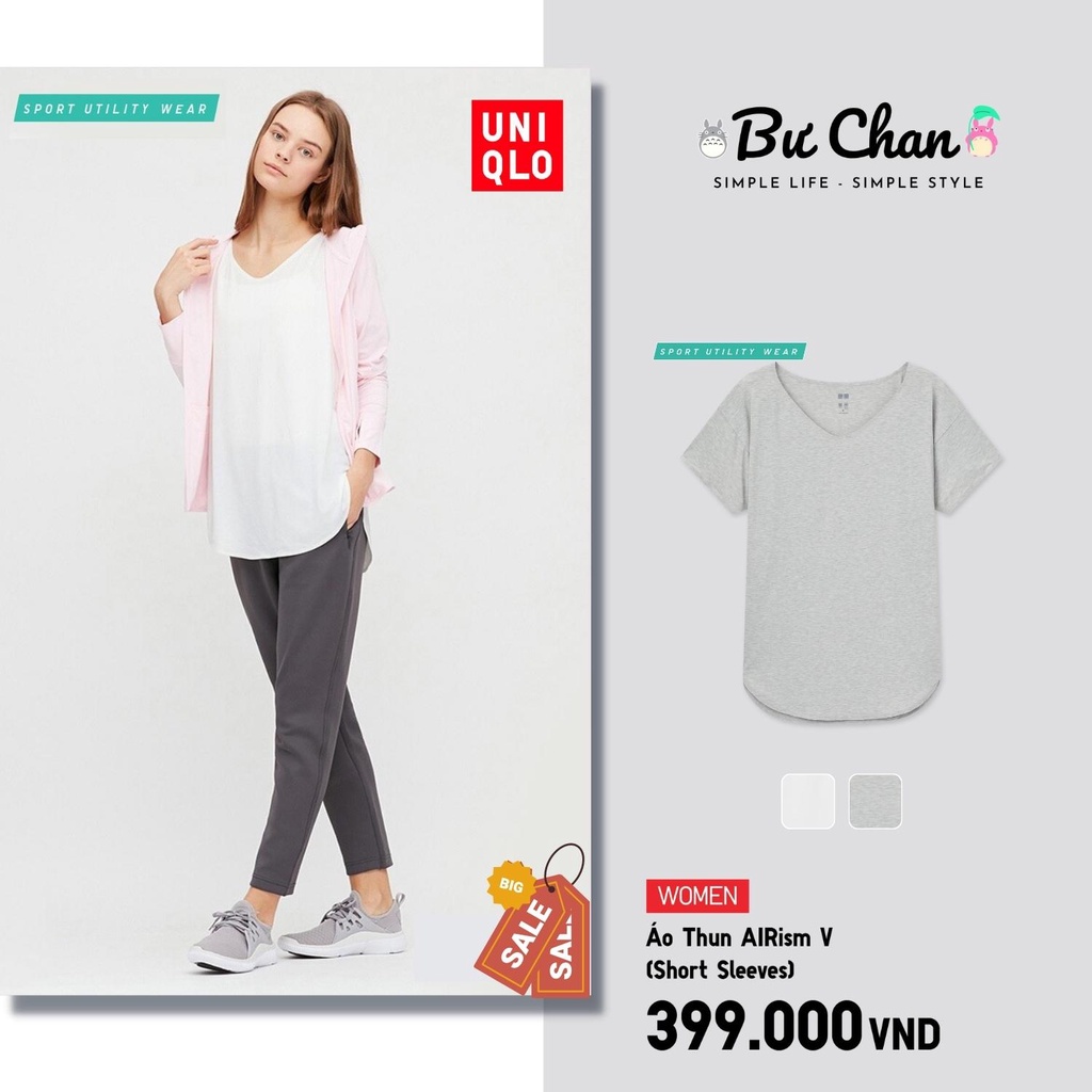 Áo Làm Mát UNIQLO❤️Nhật AIRism Cổ V Không Đường May - 433731