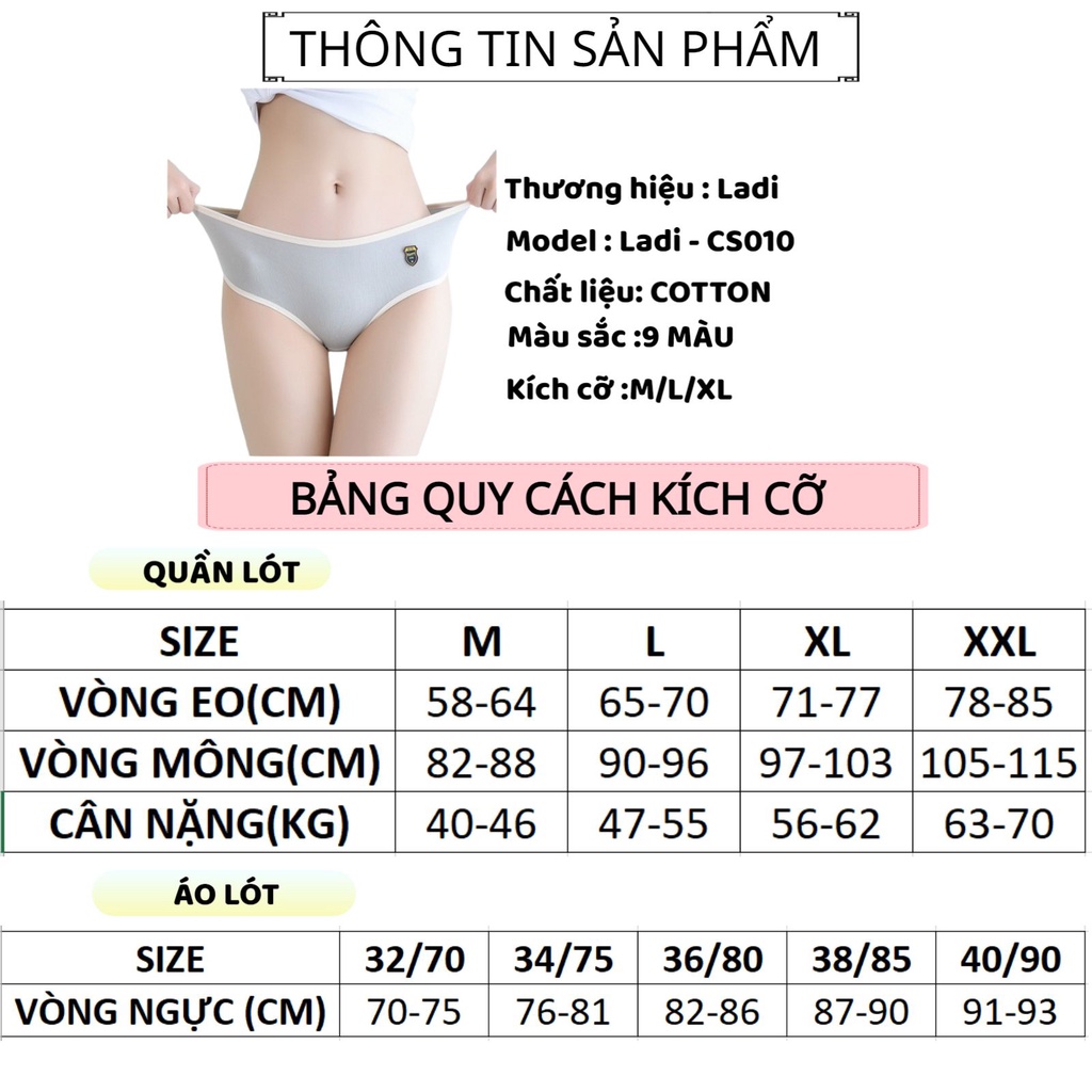 Quần Lót Nữ LADI Happy girl Cao Cấp Thiết Kế Cotton Dễ Thương Mềm Mại MÃ CS010