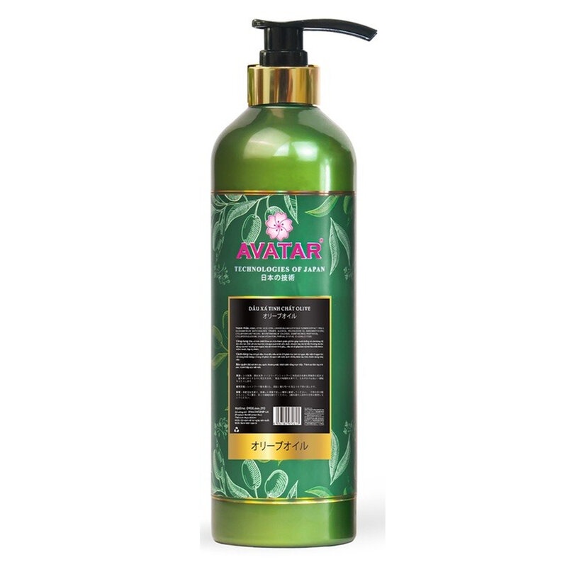 Dầu xả dưỡng mượt tóc Avatar tinh chất Olive 800ml cho mái tóc bồng bềnh đầy sức sống Nhật Bản