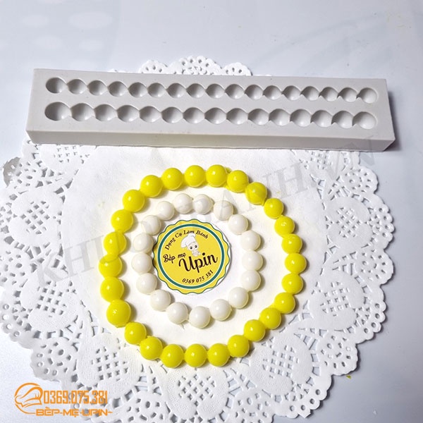 Khuôn silicon 4D vỉ 2 chuỗi ngọc trai to