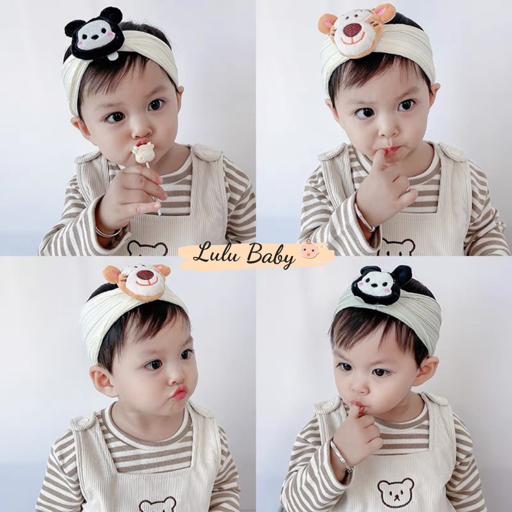 Băng đô đính hình con vật thun bản to ngộ nghĩnh cho bé Lulu Baby BD65