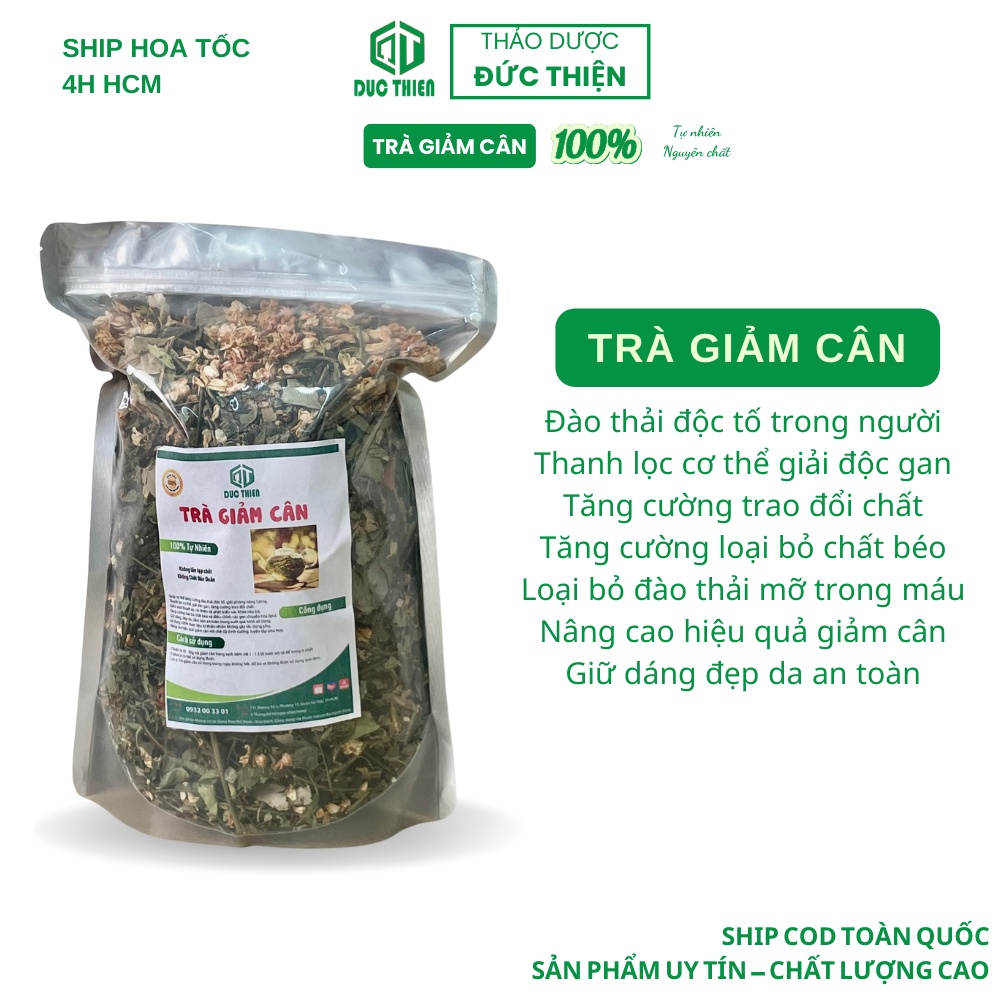 500g, 1kg Trà Giảm Cân Loại 1 Đức Thiện - (Khô, Sạch, Thơm) - Hỗ Trợ Giảm Cân, Cân Bằng Vóc Dáng, Thanh Nhiệt Mát Gan