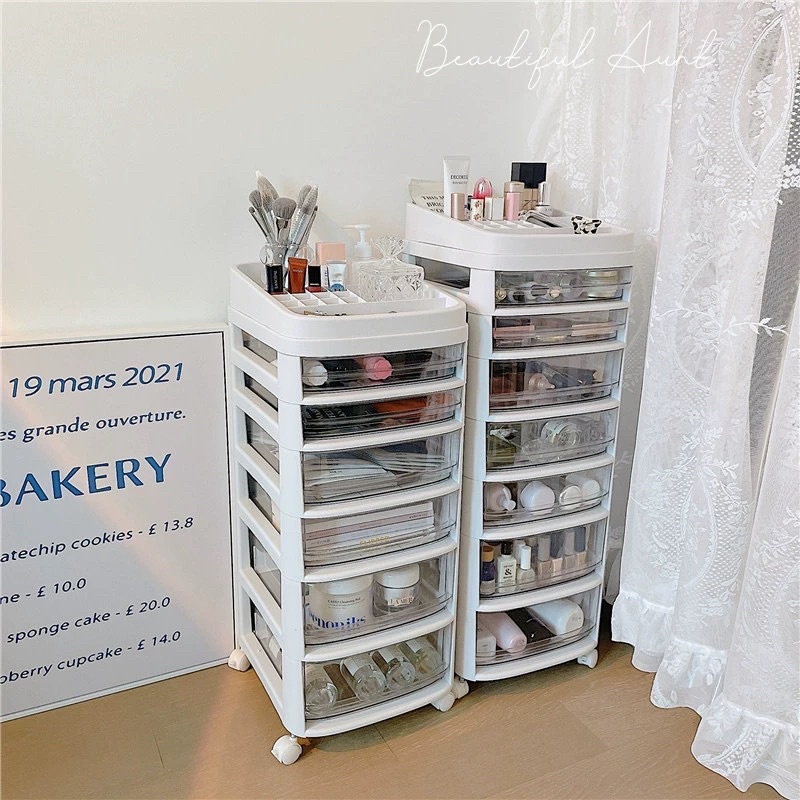 Xe đẩy spa, kệ tủ nhiều tầng đựng mỹ phẩm, dụng cụ nail, đồ dùng cá nhân