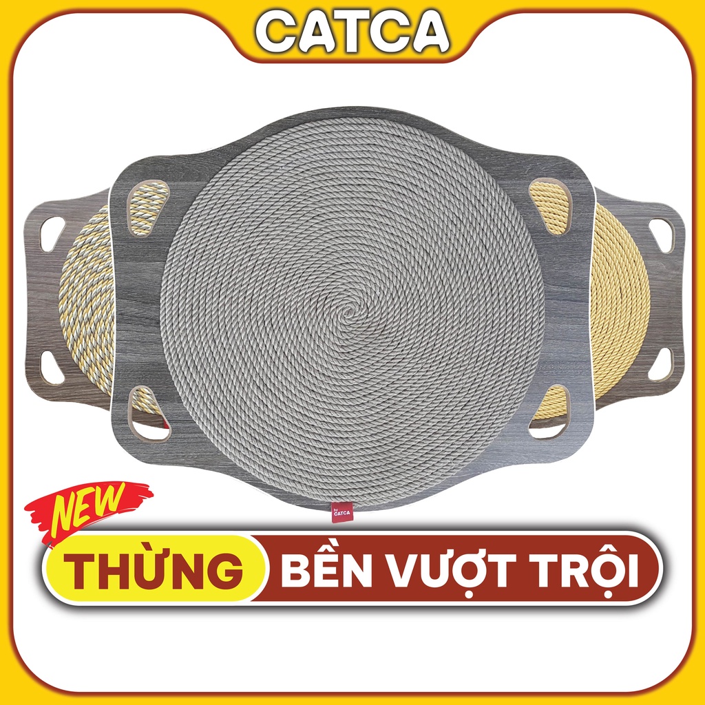 Bàn cào móng thừng siêu bền nguyên khối dành cho mèo cào CATCA - BCM 2 tay cầm