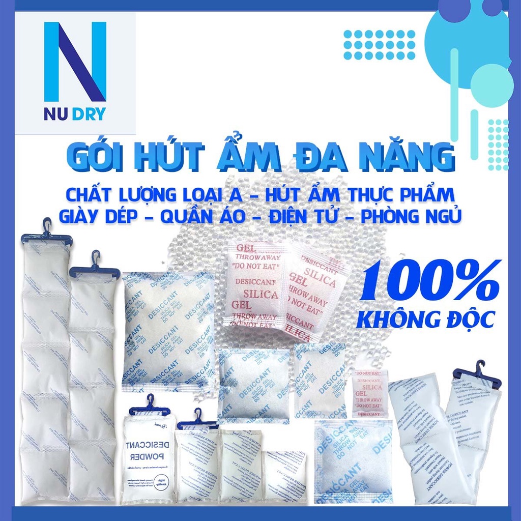 Gói Hút Ẩm 1KG quy cách 1/2/3/5/10/20/50/100/200/500/1000gram Silicagel - hạt hút ẩm quần áo giày dép máy ảnh