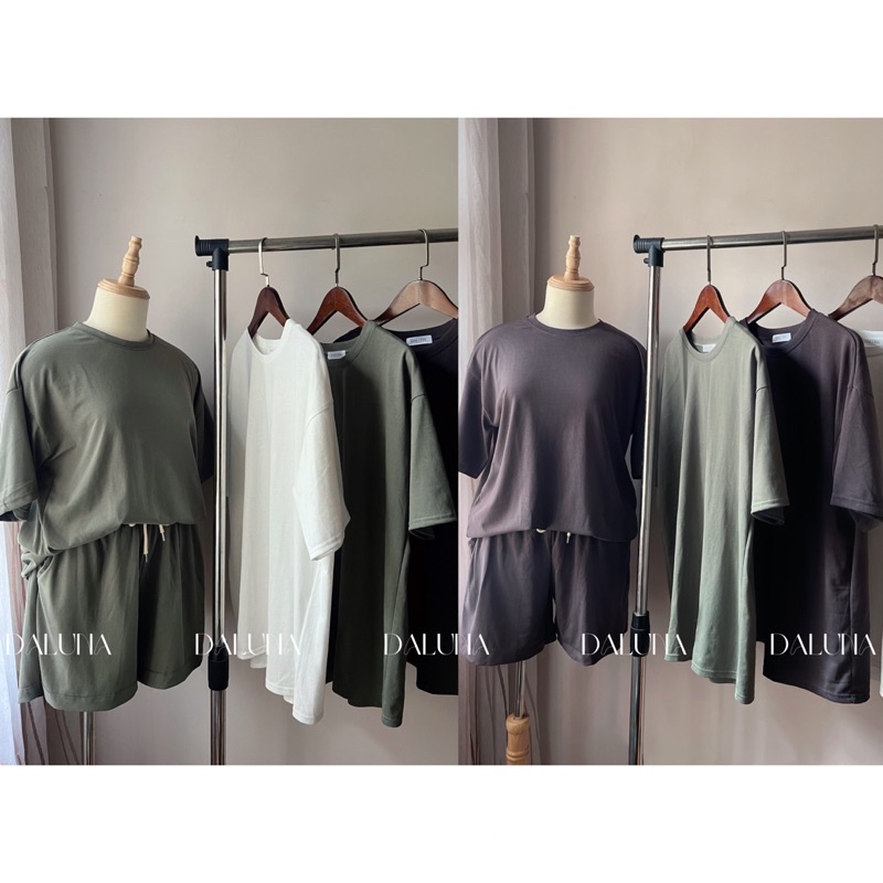 Áo Phông Pull cổ tròn trơn màu basic chất cotton 100% form rộng dáng dài Hàn Quốc Daluna