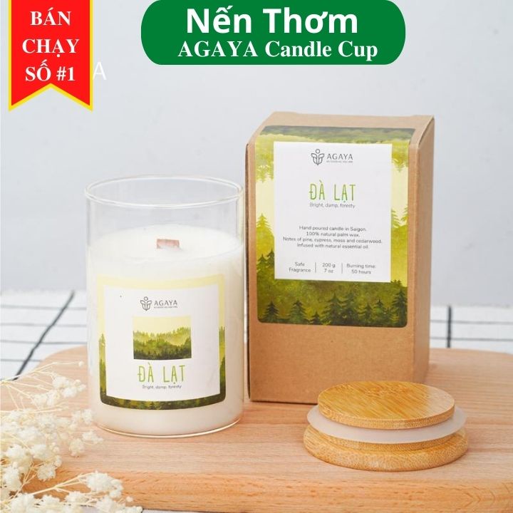 Nến thơm tinh dầu thư giãn, cao cấp Agaya Candle Cup để phòng trang trí - Hương ĐÀ LẠT