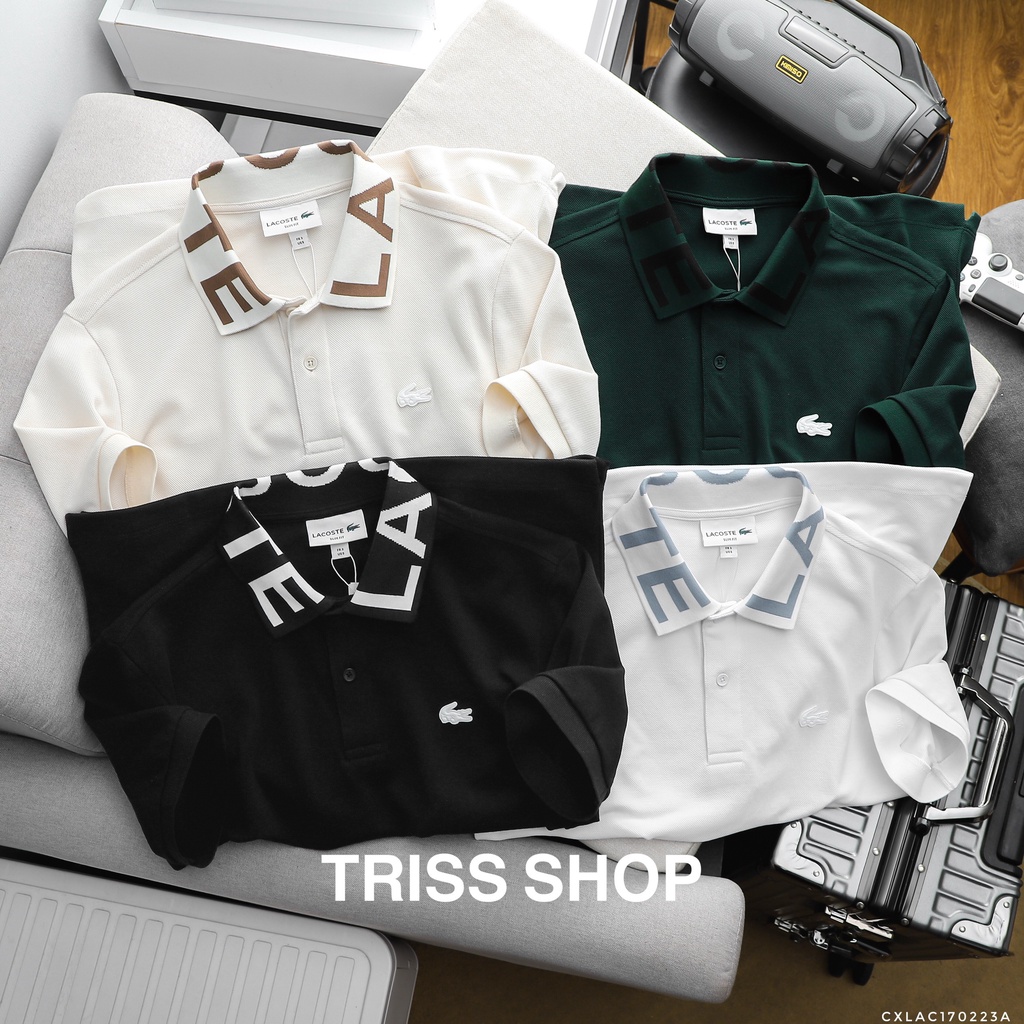 Áo Polo Nam Lacoste Cổ In Chữ sang trọng form slim