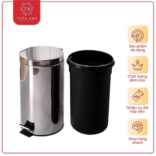 Thùng rác tròn inox đạp chân vntb200