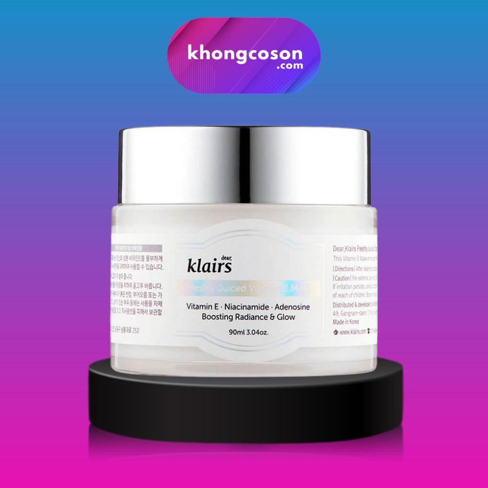 Mặt Nạ Ngủ Dear, Klairs Dưỡng Ẩm Chống Lão Hóa 2 Trong 1 Freshly Juiced Vitamin E Mask 90ml - Khongcoson