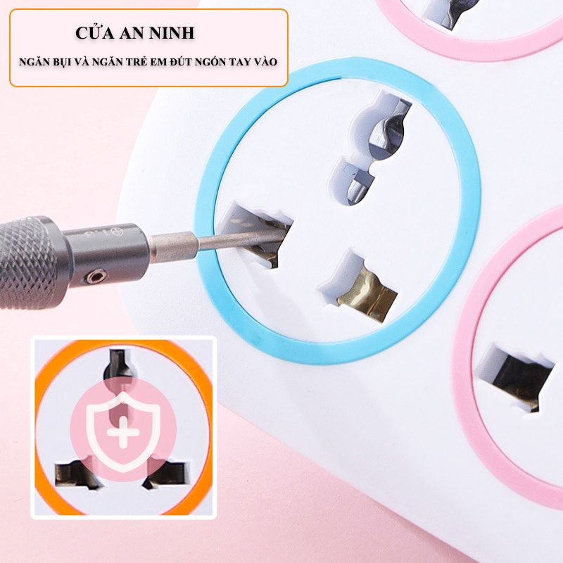 2200W 3m~5m~8m~10M Ổ điện - ổ cắm điện đa năng chống giật -ổ cắm điện thông minh kèm cổng sạc USB