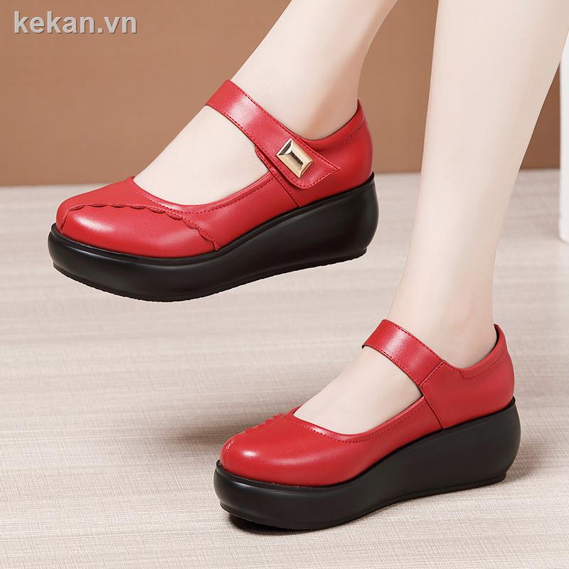 Giày Búp Bê Đế Xuồng Dày Mũi Tròn Chống Thấm Nước Thời Trang Mùa Thu 2020 Cho Nữ