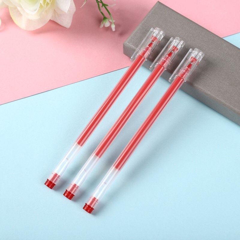 Bút gel đen xanh đỏ ngòi 0.5mm viết trơn mực đều - Bút bi nước mực khô nhanh - Bút mực gel văn phòng phẩm Hikoma