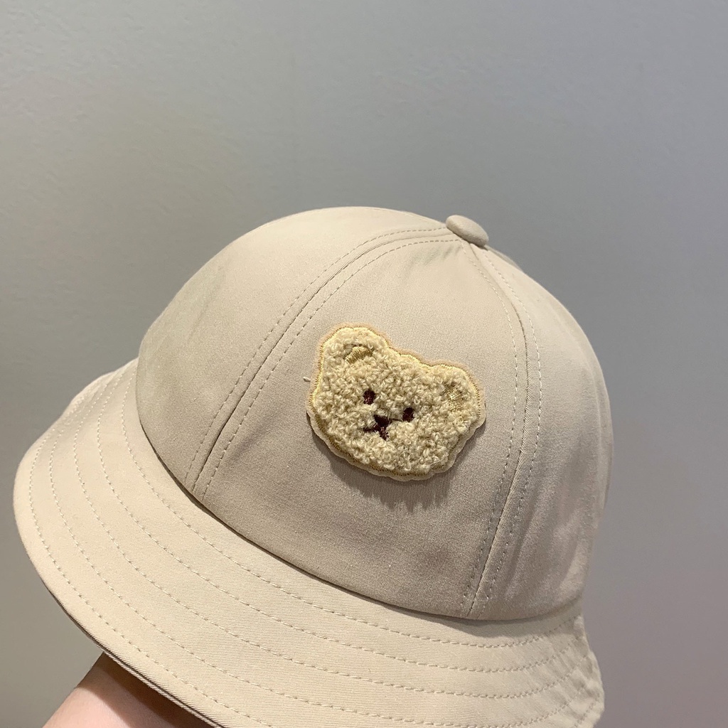 Mũ vành tròn cho bé, mũ vành tròn trẻ em 1-3 tuổi, nón vành tròn trẻ em hình gấu, chất vải thoáng mát BABY BOO SHOP