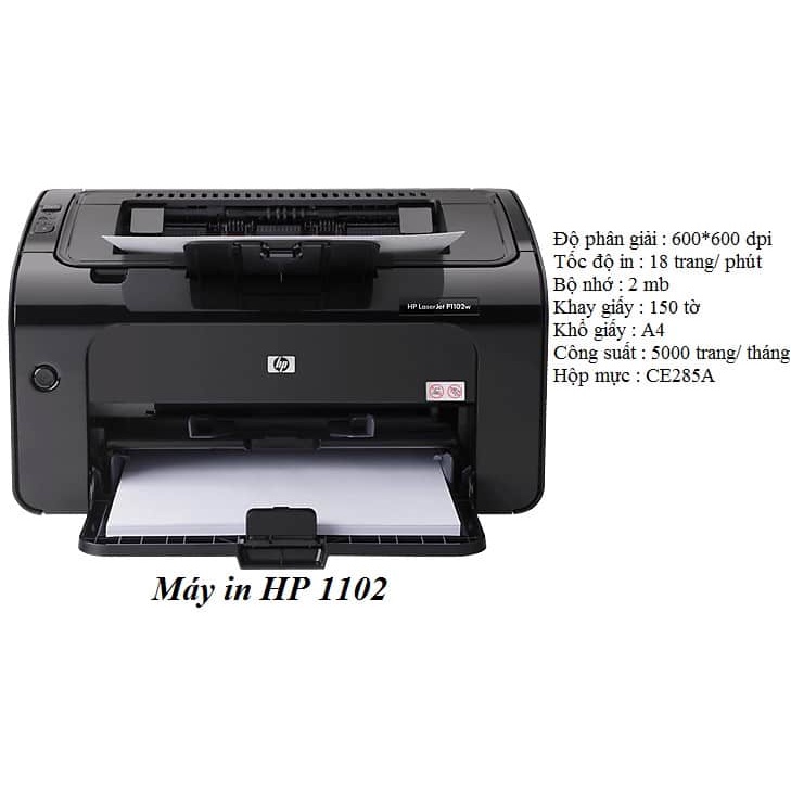 Máy in HP LaserJet Pro P1102w đã qua sử dụng bảo hành 3 tháng - kết nối Wifi