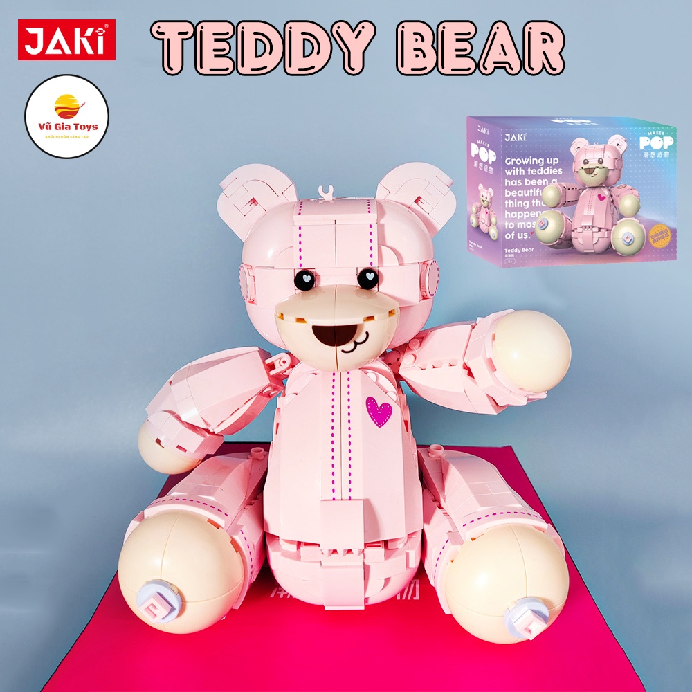 Đồ Chơi Lắp Ráp Kiểu LEGO Mô Hình Gấu Bông Teddy Bear JAKI 8133 Với 730 Mảnh Ghép Chi Tiết