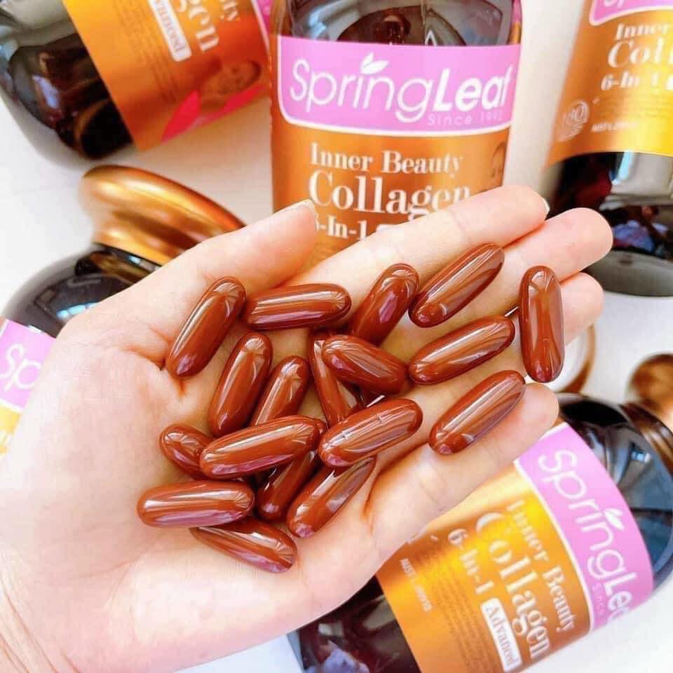 Collagen Springleaf 6 in 1 - Viên Spring leaf inner beauty colagen 6-IN-1 advanced, 90 viên và 180 viên