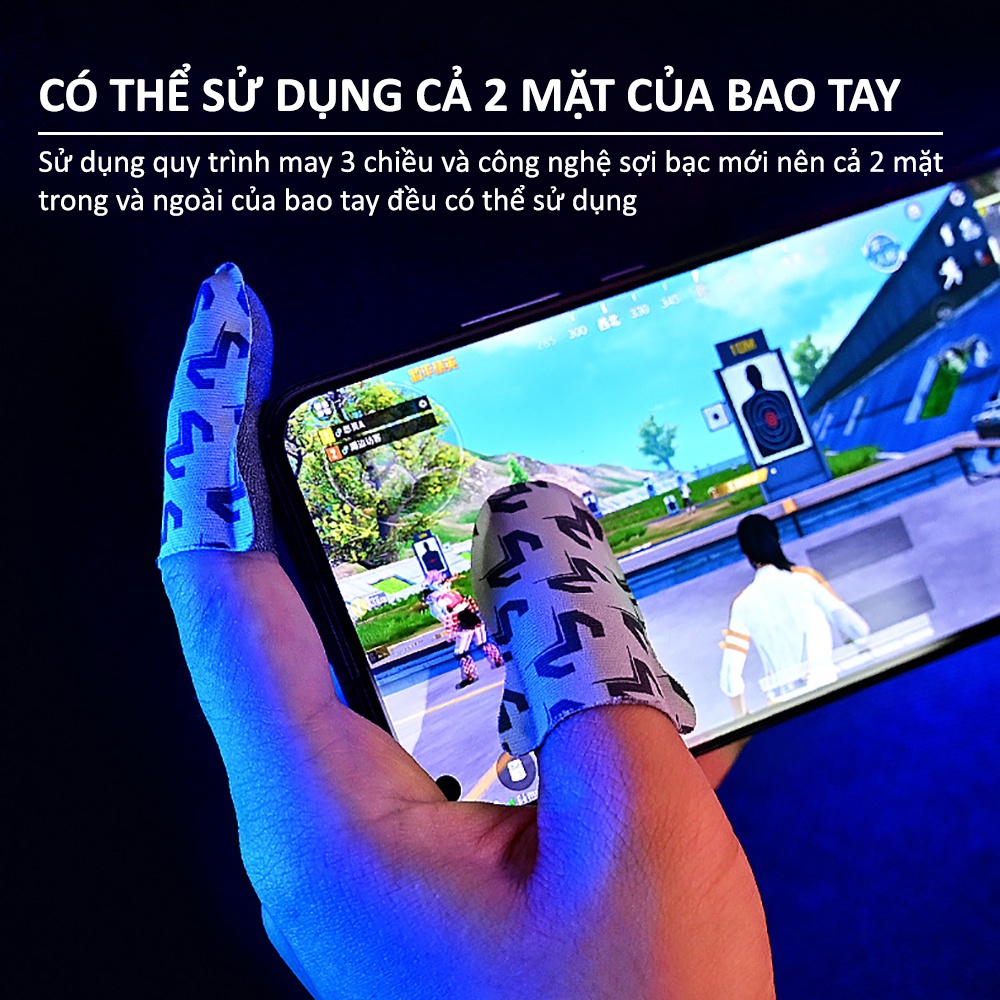 Bao tay chơi game ff MEMO V7 găng tay sợi bạc gaming cho điện thoại chống mồ hôi chơi liên quân tốc chiến pubg mobile