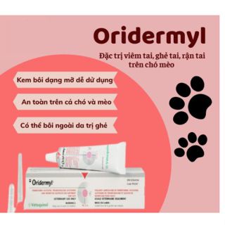 Vệ sinh tai Oridermyl làm sạch rận tai chó mèo và nhỏ tai ngăn ngừa viêm tai giữa thú cưng -10gr Vetoquinol