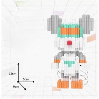 Mô hình lắp ráp gấu bearbrick 3D mini dễ thương