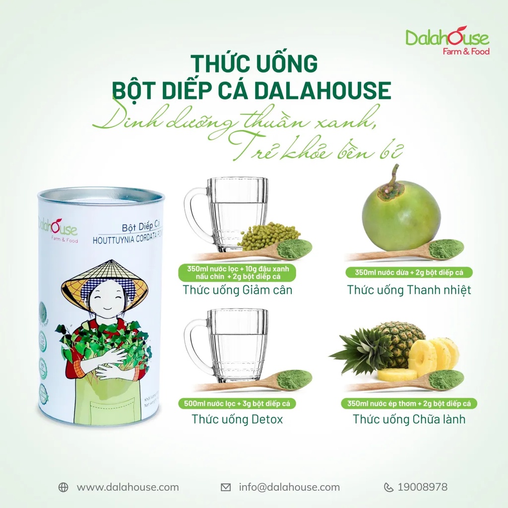 Bột diếp cá Dala House 120g - Xanhsam Organic
