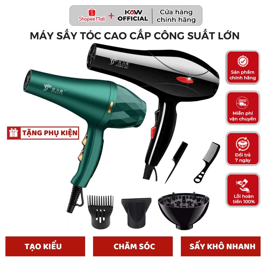 Máy Sấy Tóc 2 Nóng Lạnh Công Suất Lớn, An Toàn, Bền Bỉ, Chắc Chắn Công suất 2000W