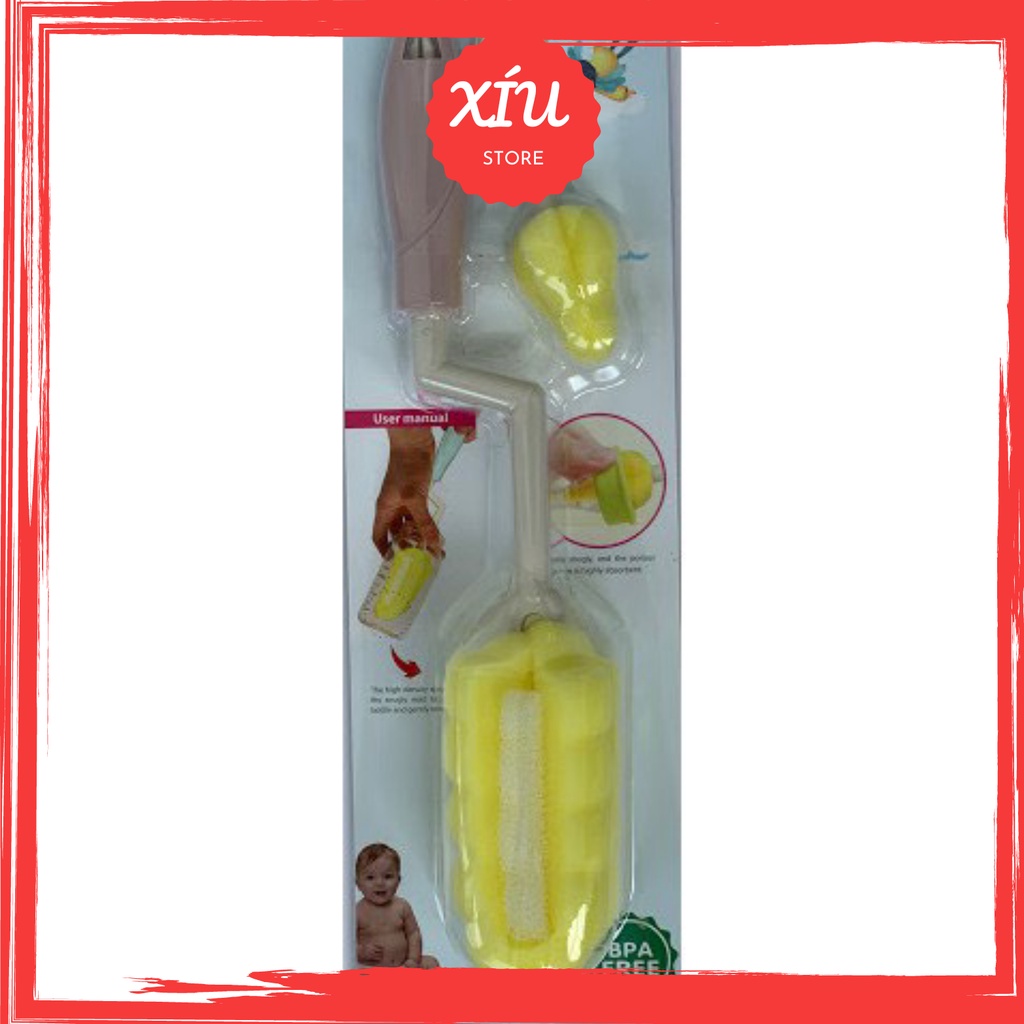 Cọ bình sữa kichi, Cọ mút Rửa Bình Sữa,núm vú Kichi không làm xước bình