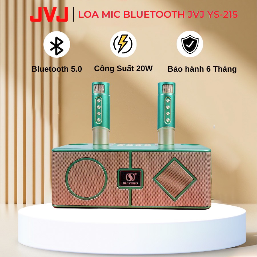 Loa bluetooth karaoke kèm 2 mic JVJ YS-215 Không dây, kèm 02 mic hát công suất lớn 20W - Bảo hành chính hãng 06 Tháng | BigBuy360 - bigbuy360.vn