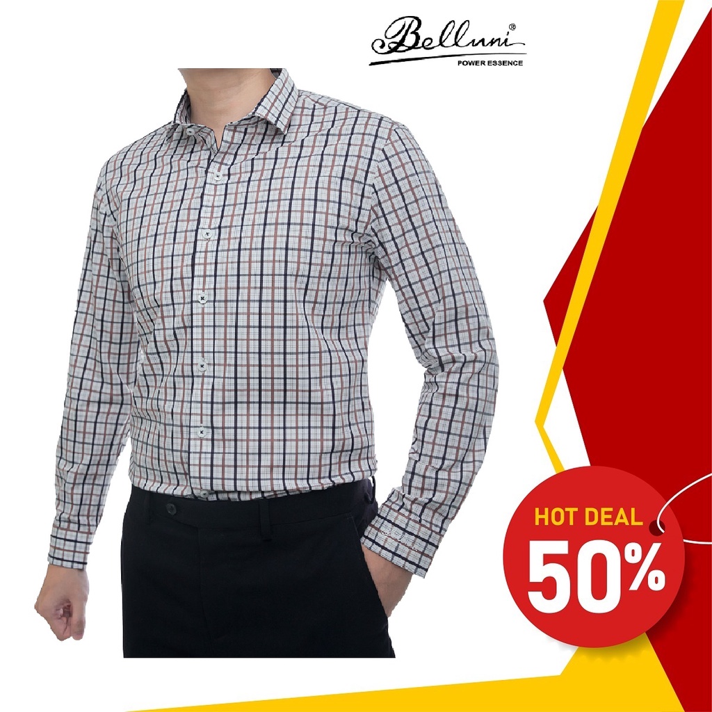 Áo sơ mi nam SlimFit tay dài cao cấp BELLUNI vải sợi tre thoải mái thanh lịch - ADS.BPS.BE.157.O2