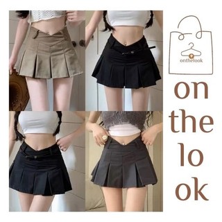 Chân váy xếp ly cut eo cạp V kèm quần, CV xếp ly Cony, sexy, quyến rũ, hack dáng, hottrend, phong cách tennis Onthelook