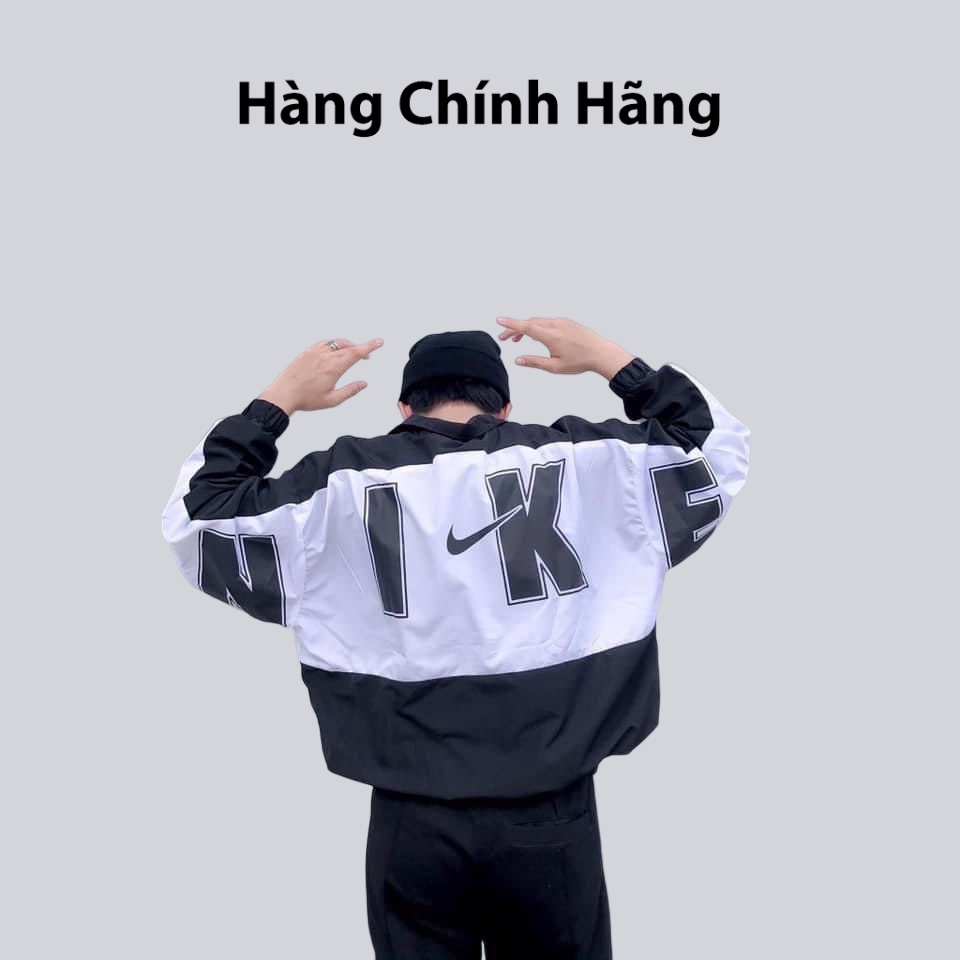 Áo khoác gió Nike chính hãng đôi nam nữ 2 lớp unisex chất liệu dù cao cấp unisex form rộng brand jacket 409