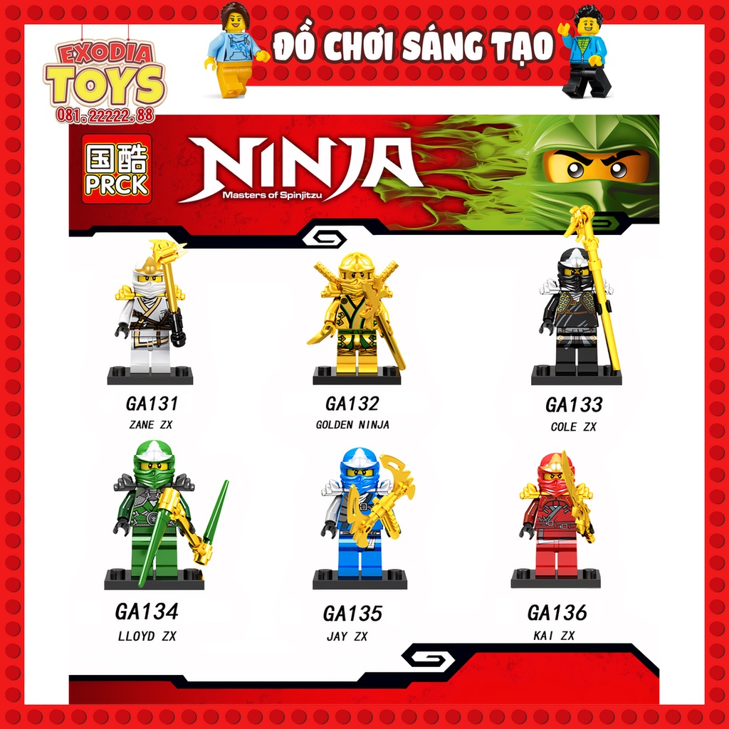 Xếp hình Minifigure nhân vật Ninjago Season 11 trong trang phục XZ - Đồ Chơi Lắp Ghép Sáng Tạo - PRCK GA131-136