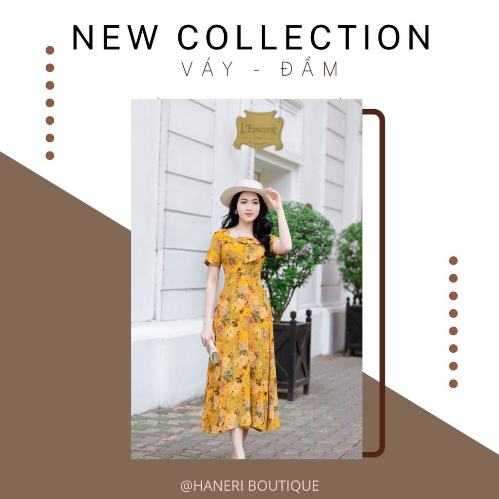 Váy Nữ Cổ Nơ HANERI Thiết Kế Dáng Dài Xòe Tay Lỡ Thắt Eo Cho Nữ Đi Chơi, Đi Dự Tiệc 2 MÀU N01 | BigBuy360 - bigbuy360.vn