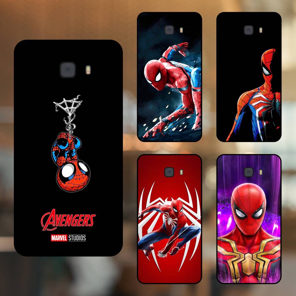 Ốp lưng điện thoại Samsung C9 Pro viền đen Spider Man Người Nhện Marvel Avengers