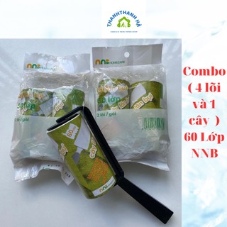 Set 5 cây lăn bụi 60 lớp nnb dùng lăn quần áo, lông thú cưng, ghế