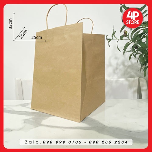01 TÚI KRAFT 25X33X25CM - TÚI VUÔNG HÔNG TO