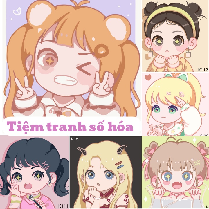 Tranh Tô Màu Số Hóa Hình 12 Cung Hoàng Đạo Siêu Dễ Thương - Tranh Tự Tô Theo Số Kích Thước 20x20 Đã Căng Khung