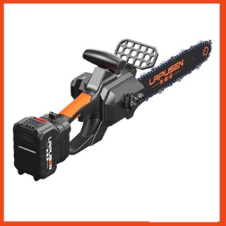 Cưa xích mini chạy bằng pin Lapusen 12IN dùng cưa gỗ cắt cành cây khổ lớn cầm tay tiện dụng làm vườn nông nghiệp