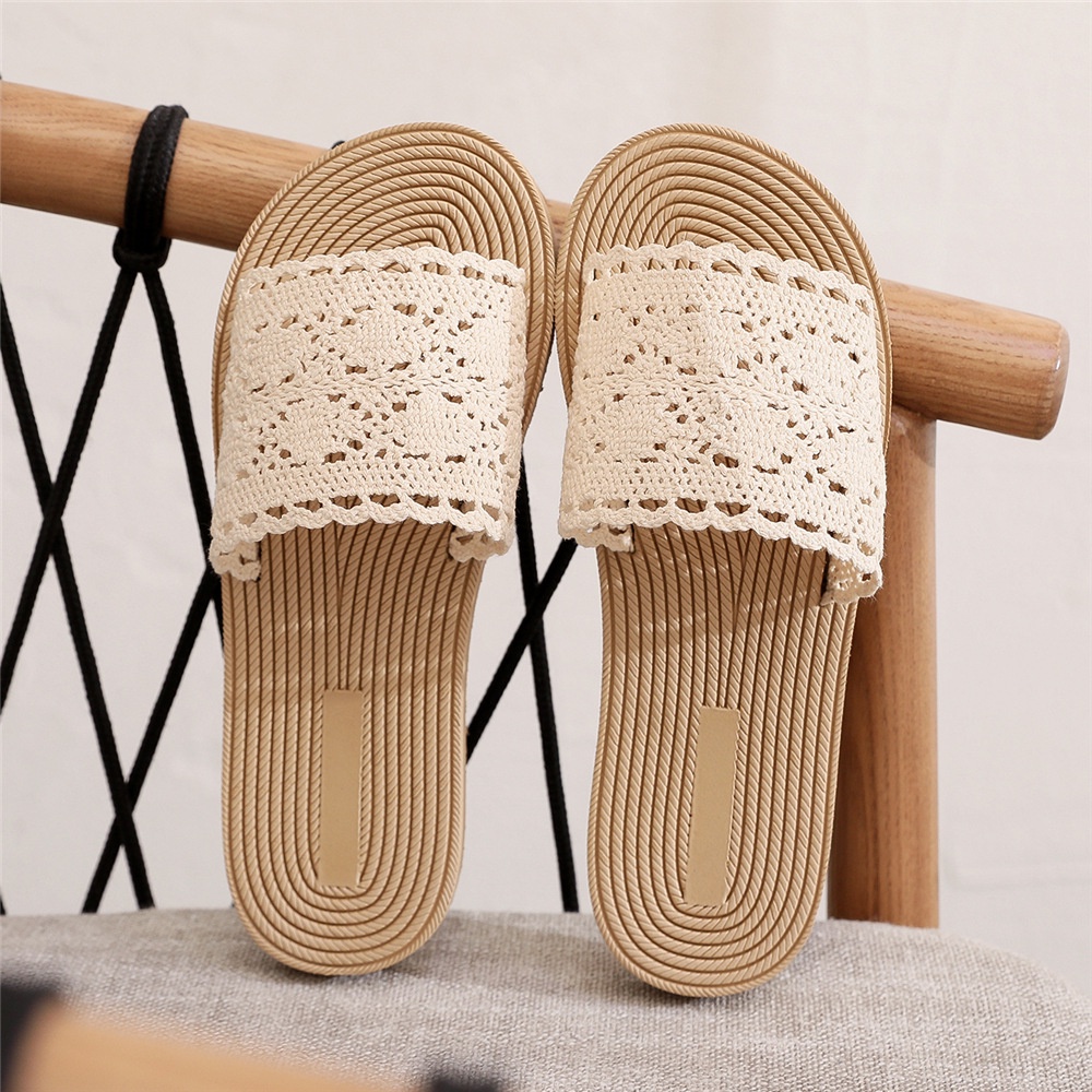 Dép Giả Cói Quai Ren