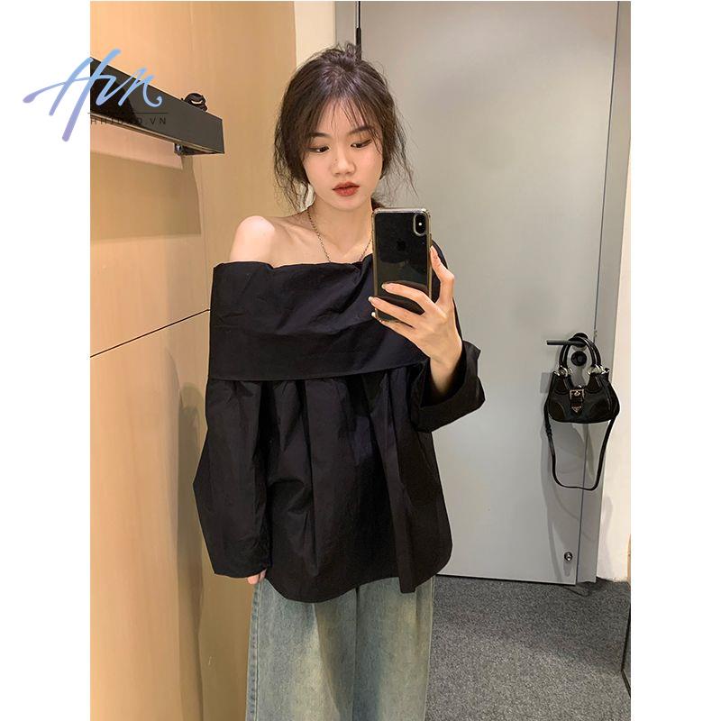 Áo Sơ Mi Tay Dài Trễ Vai Thời Trang Mùa Xuân Cho Nữ