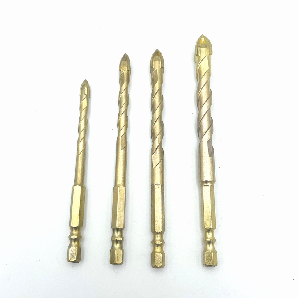 Mũi khoan đa năng 6-8-10-12mm, chân lục giác loại dài 12cm, khoan kính, thủy tinh, khoan gạch men, đá hoa cương