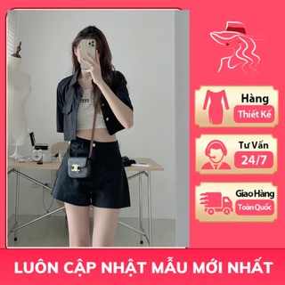 Set bộ đồ nữ 3 món gồm áo khoác thô tay lỡ và quần short áo thun cực xinh thời trang banamo fashion set 3 món
