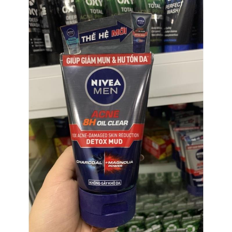 Sữa rửa mặt Nivea Men Bùn khoáng Kiểm soát nhờn Ngừa mụn 100g bùn đỏ