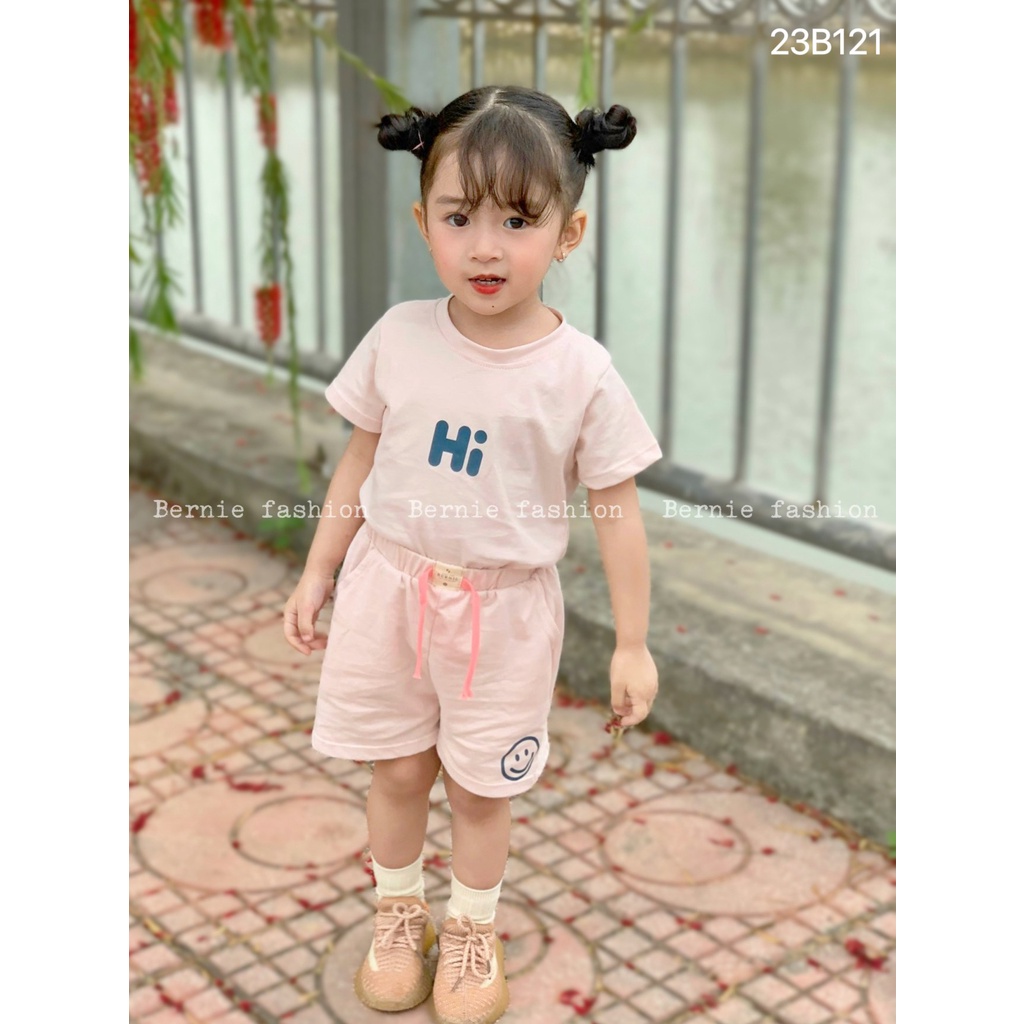 Bộ cotton tay ngắn unisex cho bé, bộ thun cộc tay Bernie thể thao hàng đẹp