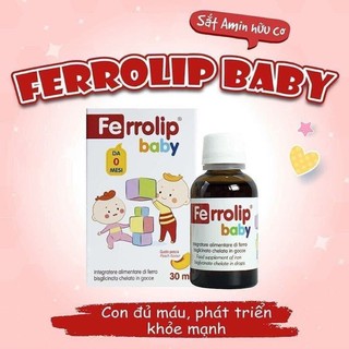 Sắt hữu cơ Ferolip vị đào thơm ngon dễ uống 30ml kèm quà tặng